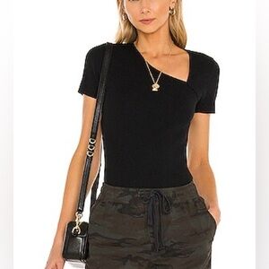 525 Rib Asymmetrical Keyhole Top